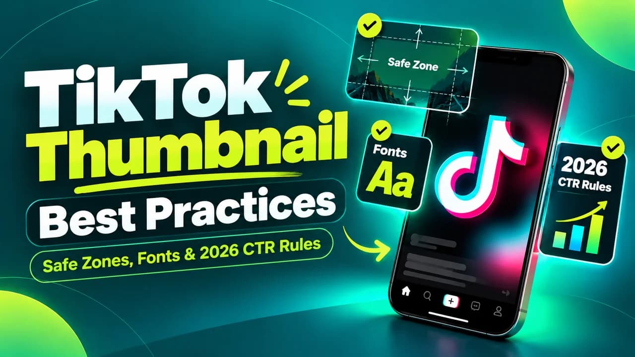 TikTok thumbnail generator, cover frame safe zones and 9:16 layout