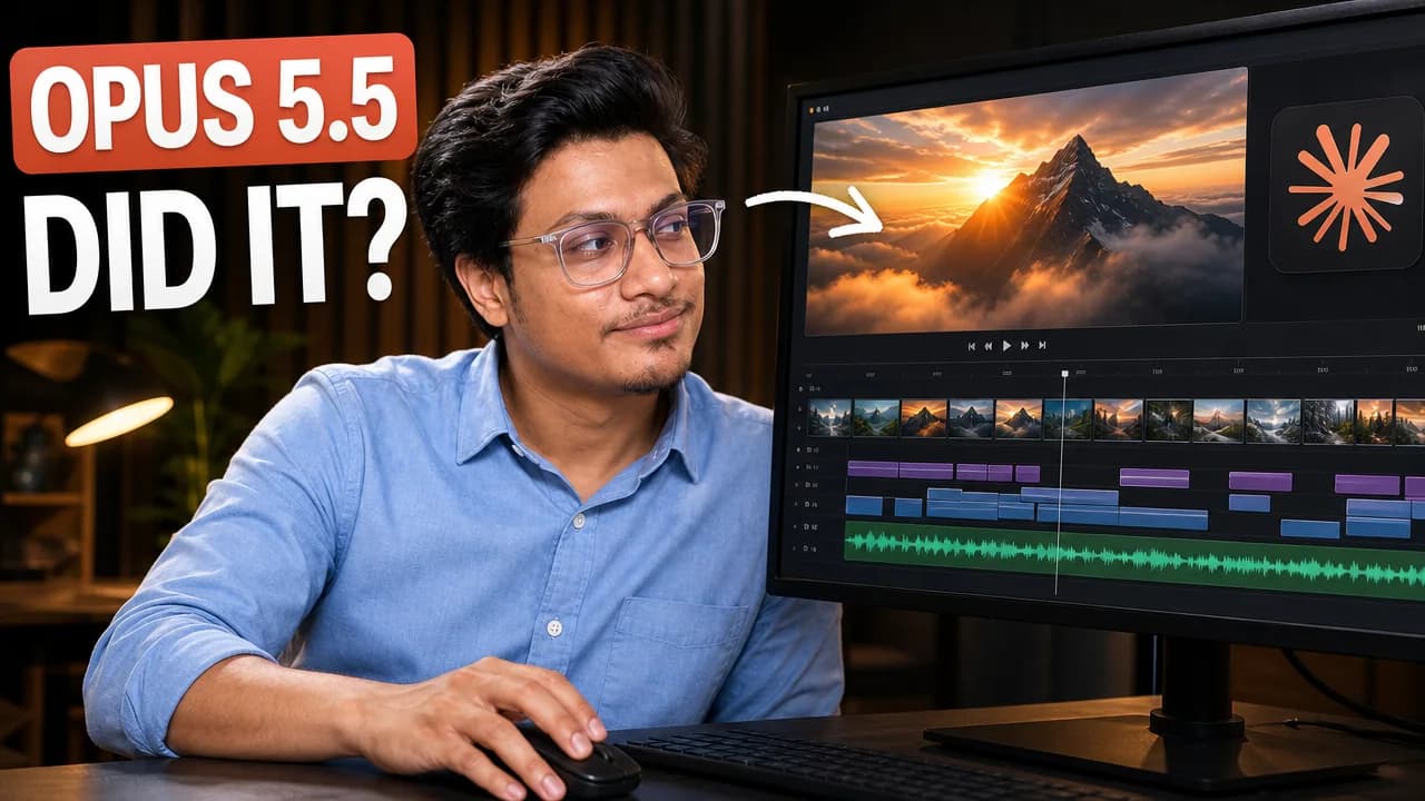 Creator beside a video editing timeline